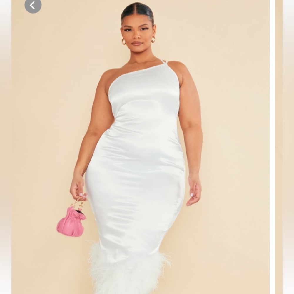 PLT Midi dress with fur bottom